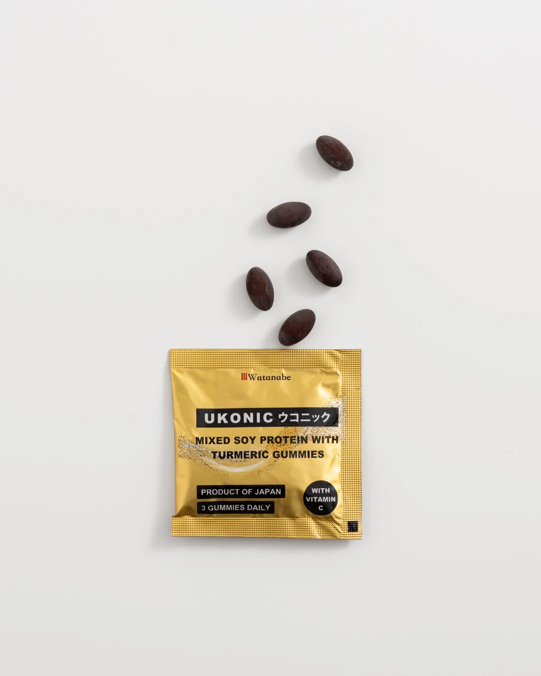 A single UKONIC sachet with the turmeric softgels